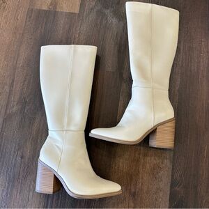 Elegant Cream Knee-High Women's Boots